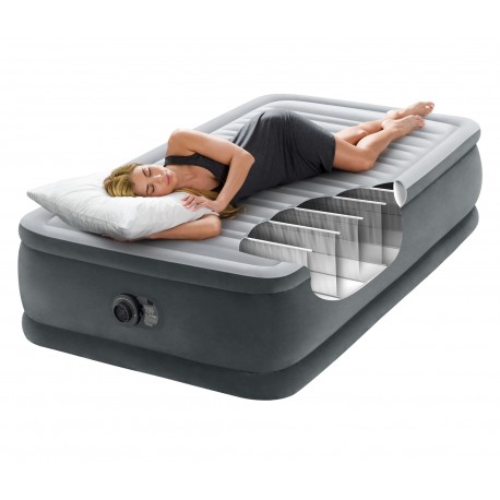 Materac dmuchany jednoosobowy łóżko z wbudowaną pompką Intex 64412