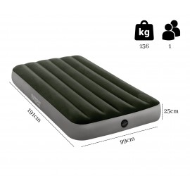 Materac dmuchany jednoosobowy z wbudowaną pompką nożną INTEX 64761 2