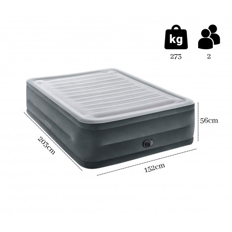 MATERAC DMUCHANY Z POMPKĄ 152x203x56cm