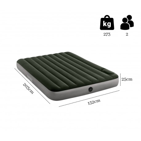Materac dmuchany dwuosobowy z wbudowaną pompką nożną Intex 64763