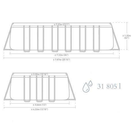 Basen stelażowy 732x366x132 - INTEX 26364