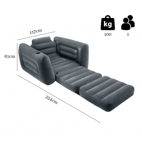 Fotel z funkcją spania materac dmuchany INTEX 68565