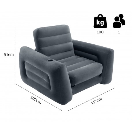Fotel z funkcją spania materac dmuchany INTEX 68565