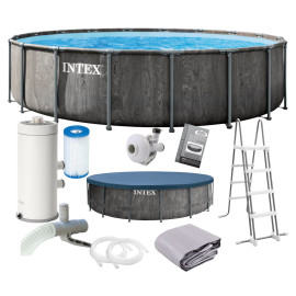 Basen stelażowy okrągły 549 x 122 cm szary INTEX 26744