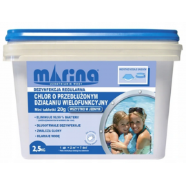 Marina Chlor do basenu o przedłużonym działaniu Tabletki 20g 2.5 kg
